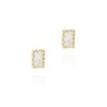 Pendientes con espectrolita rectangular en baño de oro 18k