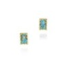 Rectangular turquoise earrings in 18k gold vermeil