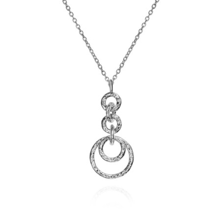 Interlocking Link and Hoop Pendant in Sterling Silver 925