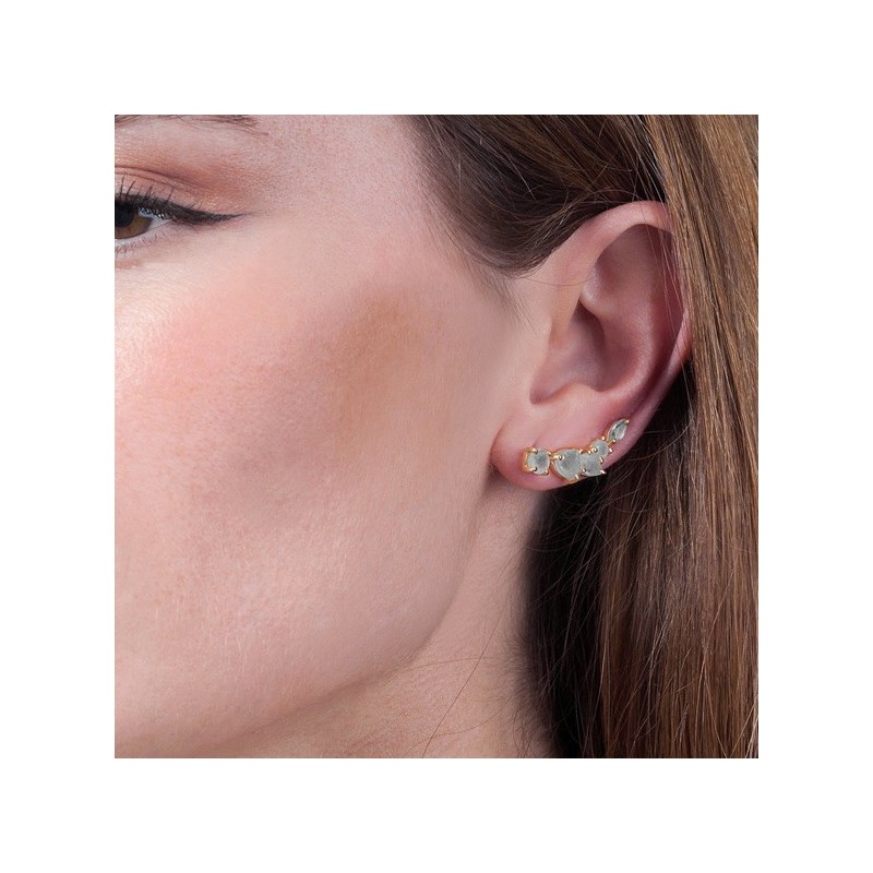 Pendientes BELLA de Plata. Baño de Oro 18k