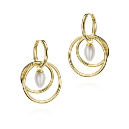 Pendientes PENDULUM de Plata. Baño de Oro 18k