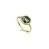 Hexagonal Moss Agate Ring with 18k Gold Vermeil