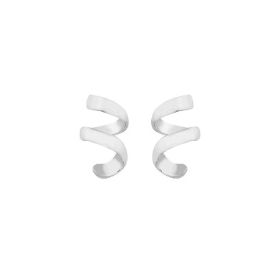 Curved sterling silver earrings