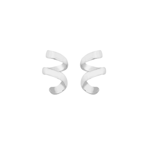 Pendientes curvados de plata de ley 925