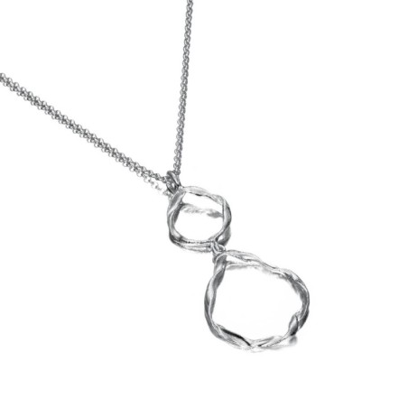 Irregular pendant with two links in sterling silver