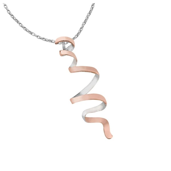 Small sterling silver pendant with rose gold plating