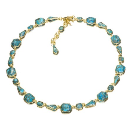 Collar TURQUESA plata/baño oro
