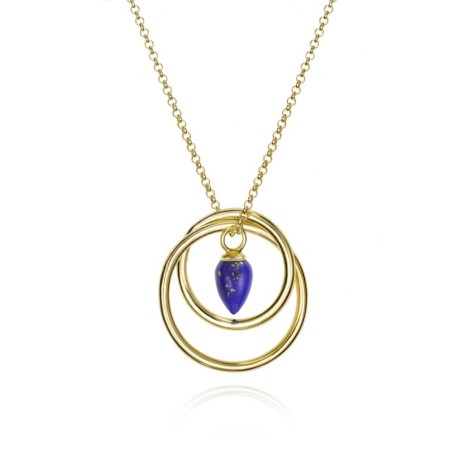 Collar PENDULUM de Plata.  Baño de Oro 18k