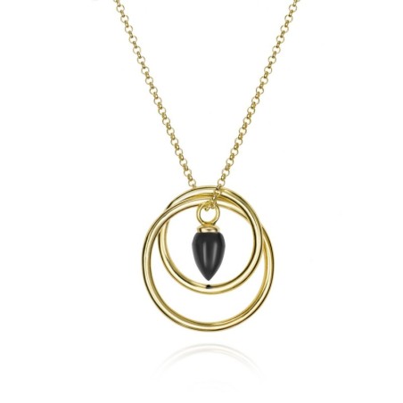 Collar PENDULUM de Plata.  Baño de Oro 18k