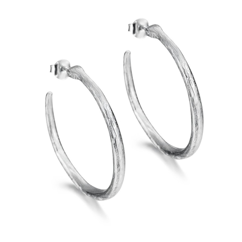 Pendientes de aro en Plata de ley 925