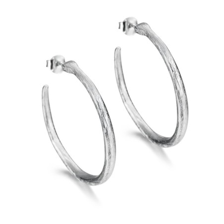 Pendientes de aro en Plata de ley 925