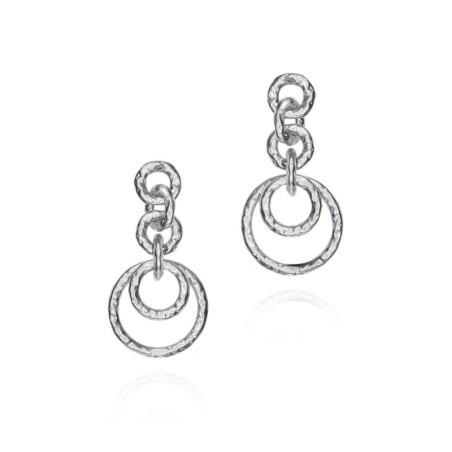 Interlocking Hoop Earrings in Sterling Silver 925