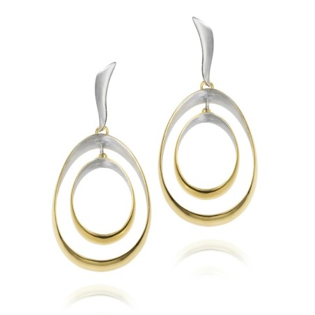 Pendientes BUBBLE de Plata. Baño de Oro 18k