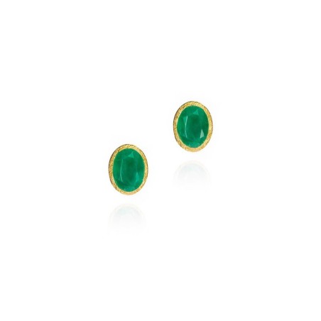 Pendientes ESMERALDA plata/baño oro