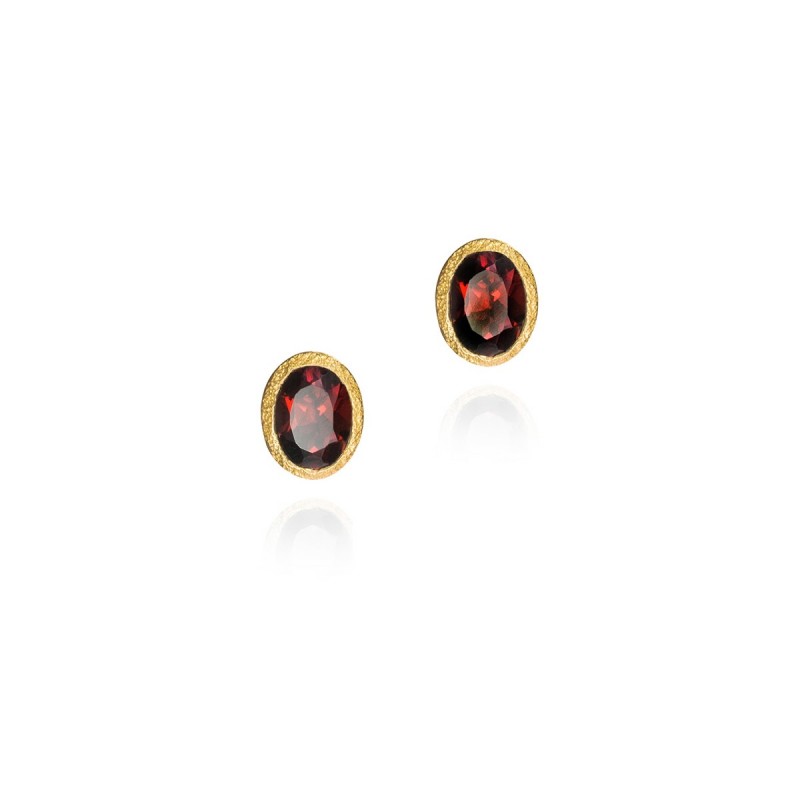 Pendientes GRANATE plata/baño oro