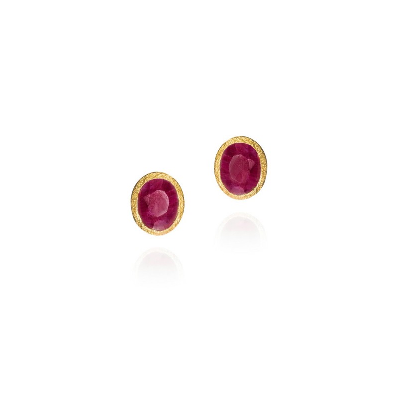 Pendientes RUBÍ plata/baño oro