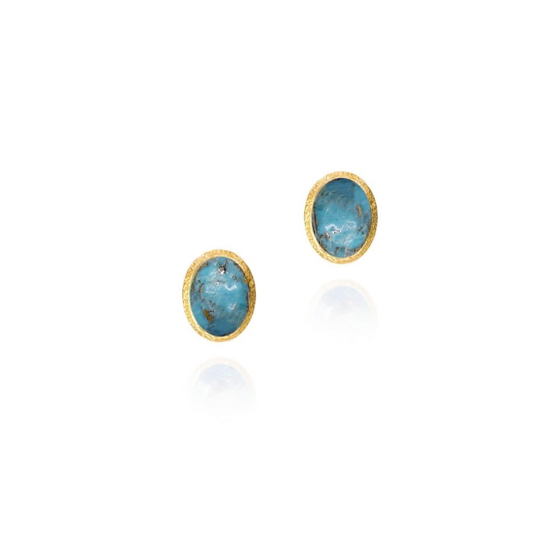 Pendientes TURQUESA plata/baño oro