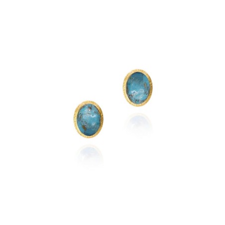 Pendientes TURQUESA plata/baño oro