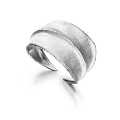 Wide leaf ring in sterling silver 925