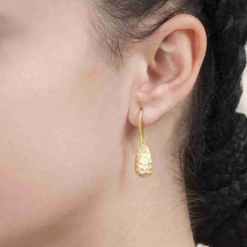Rectangular apatite earrings in 18k gold vermeil