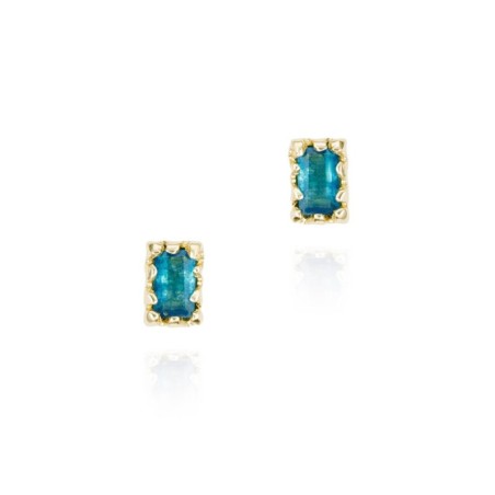 Rectangular apatite earrings in 18k gold vermeil