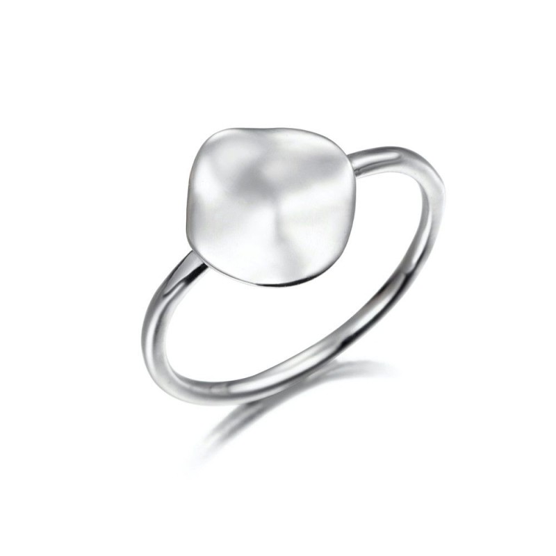 Anillo de gota orgánica de plata de ley 925