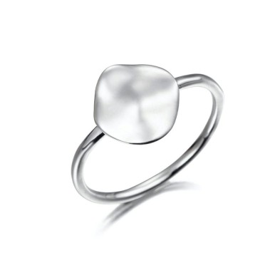 Organic drop ring in sterling silver 925