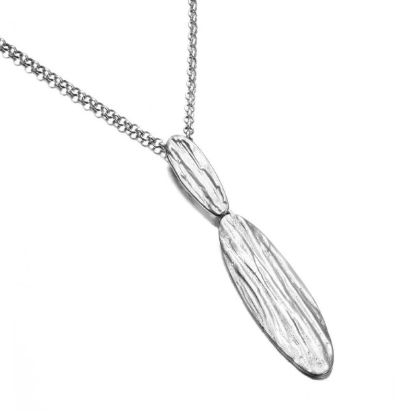 Organic shape pendant in sterling silver 925