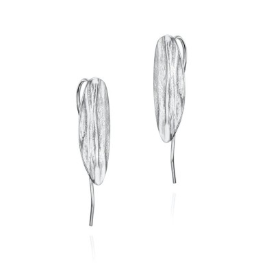 Hook organic shape earrings in sterling silver 925
