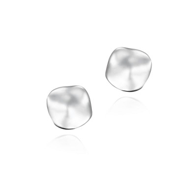 Organic drop stud earrings in sterling silver 925