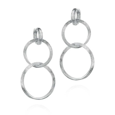 Pendientes de aro de plata de ley 925