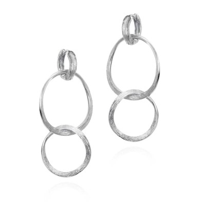 Pendientes de aro de plata de ley 925