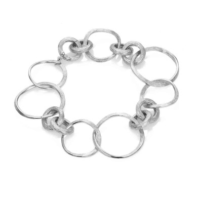 Mixed link bracelet in sterling silver 925