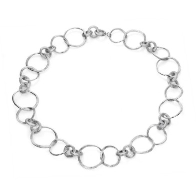 Collar de eslabones diversos de plata de ley 925
