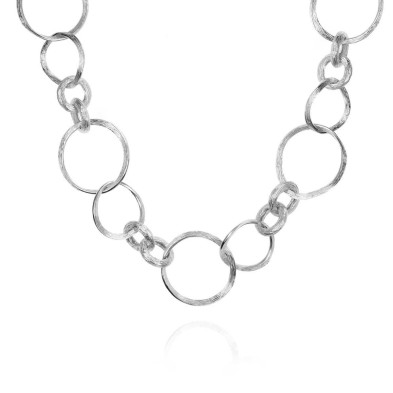 Mixed link necklace in sterling silver 925