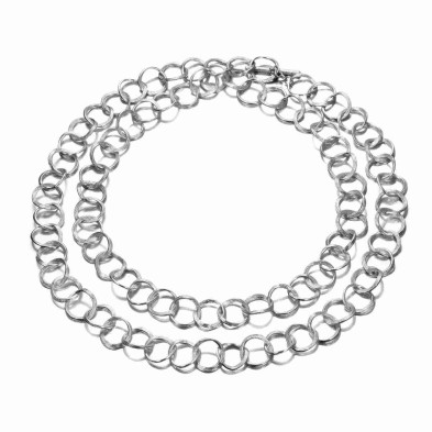 Collar largo de eslabones de plata de ley 925