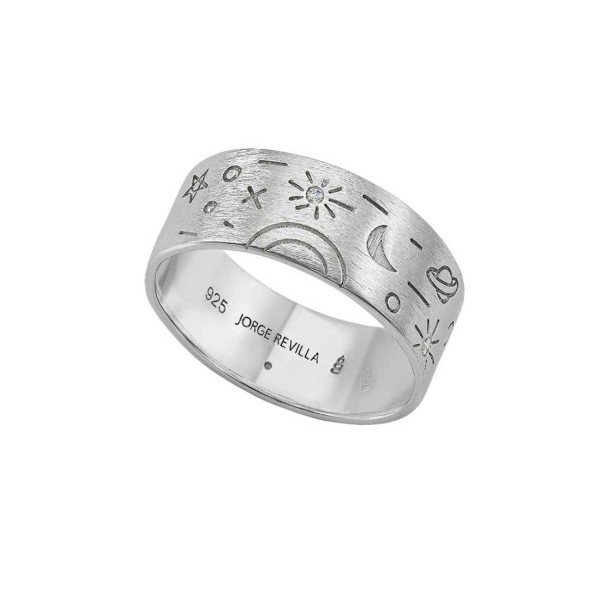 Engraved 925 sterling silver ring with blue topaz