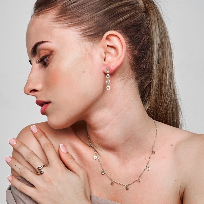 Earrings  DROP in Silver.