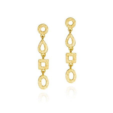 Pendientes  DROP de Plata. Baño de Oro 18k