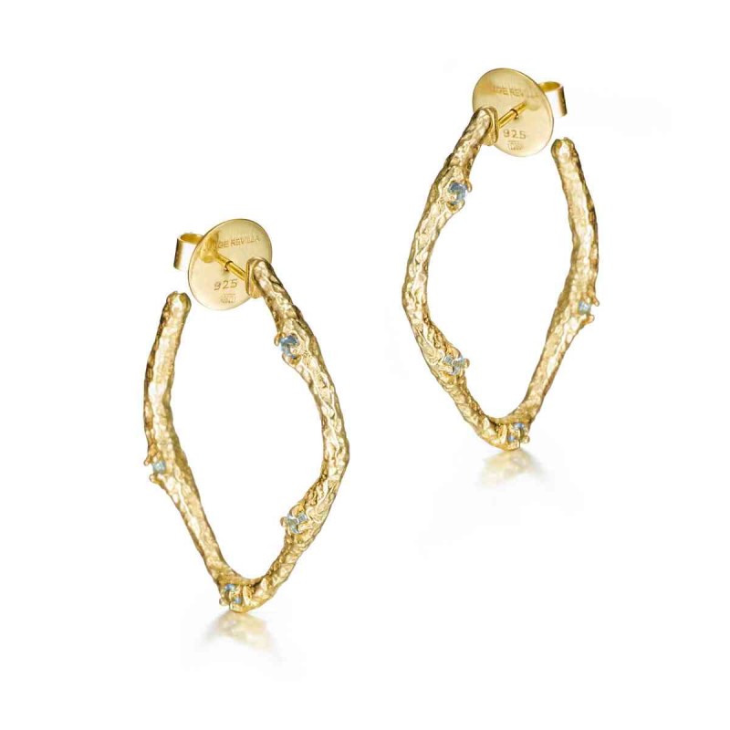 Pendientes GRANATE plata/baño oro