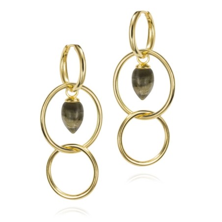Pendientes PENDULUM de Plata. Baño de Oro 18k
