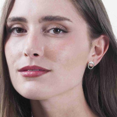 Circular design earrings in 925 sterling silver