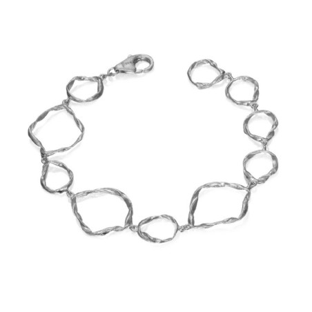 Irregular link bracelet in sterling silver