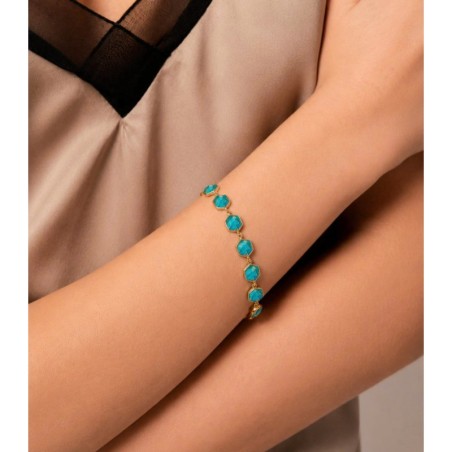 Pulsera TURQUESA plata/baño oro