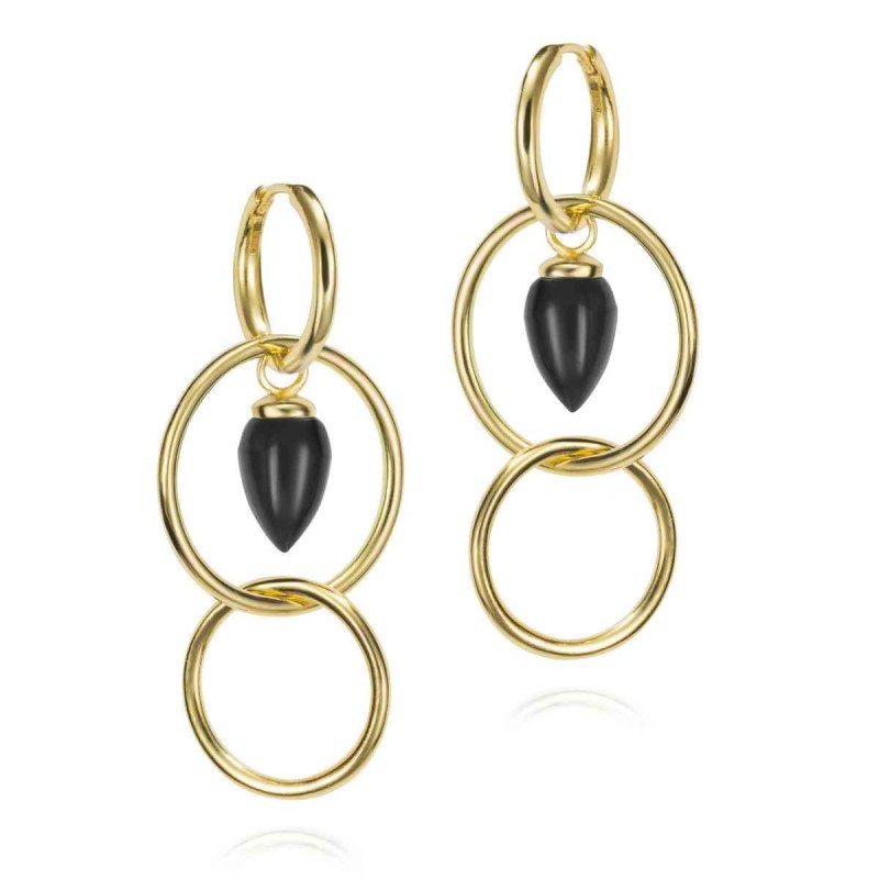 Pulsera irregular entrelazada en baño de oro 18k