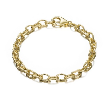 Pulsera irregular entrelazada en baño de oro 18k