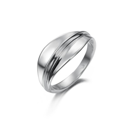 Ring with wavy design in 925 sterling silver