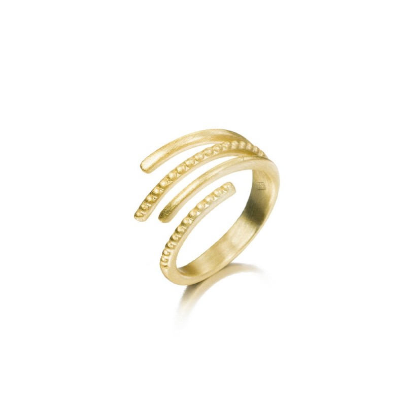 Anillo irregular Linking con baño de oro 18k