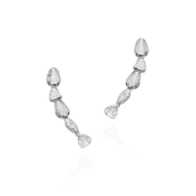 Climber earring with an irregular texture in 925 sterling silver