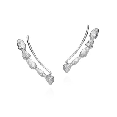 Climber earring with an irregular texture in 925 sterling silver